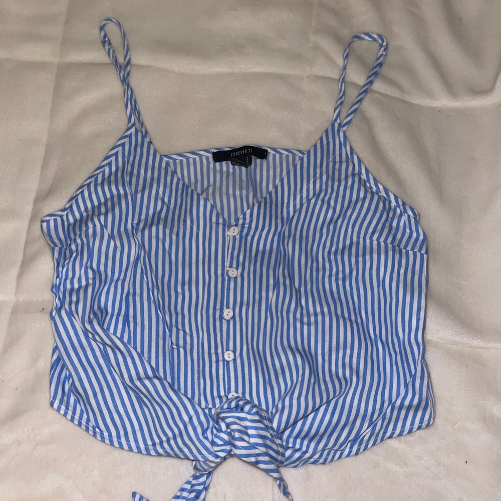 Cute blue and white striped shirt